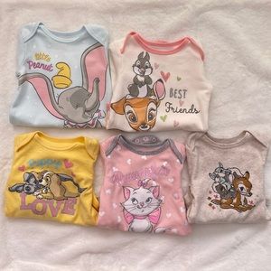 Five Disney Long-sleeve Onesies Bundle